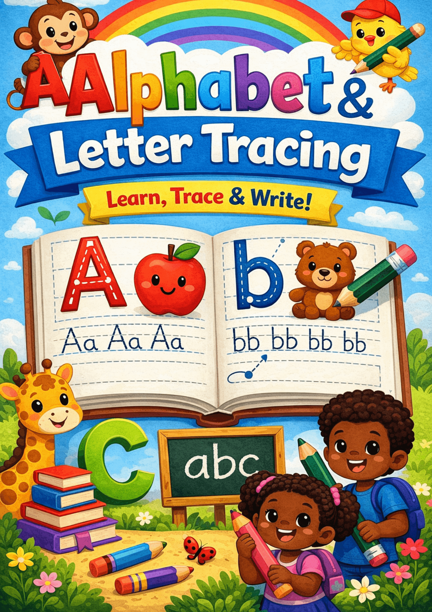Alphabet and Short Phrases Tracing Activity Book